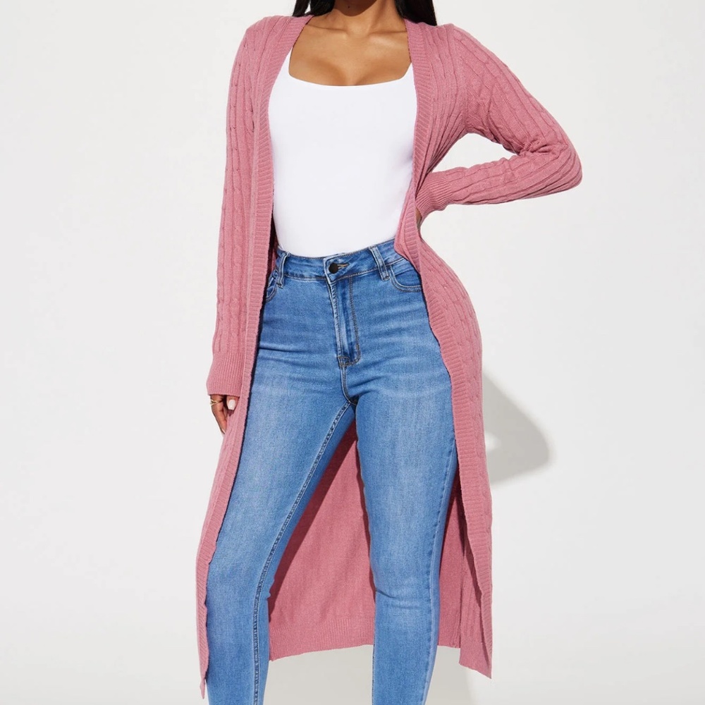 Gorgeous Pink Cable Knit Cardigan